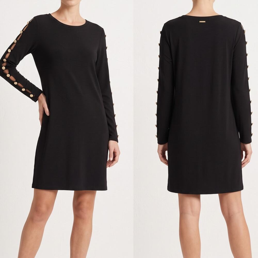 MICHAEL Michael Kors XL Long Sleeve Dress Metallic Button Details